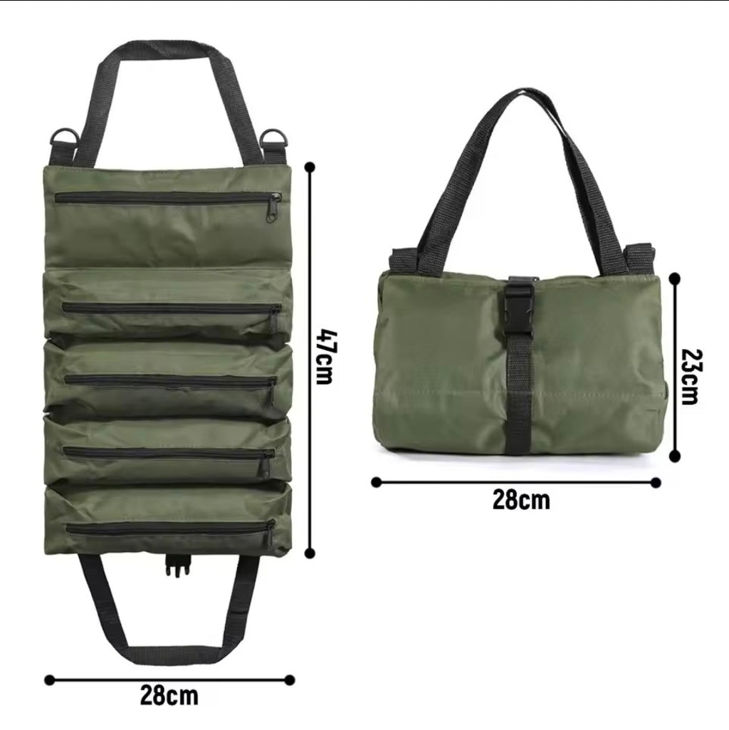 🇦🇺 East Coast Utility Co Heavy-Duty Roll-Up Tool Organizer Bag – Multi-Pocket Storage Pouch