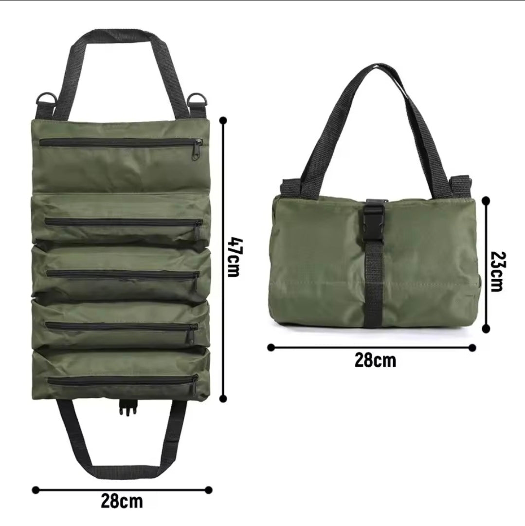 🇦🇺 East Coast Utility Co Heavy-Duty Roll-Up Tool Organizer Bag – Multi-Pocket Storage Pouch