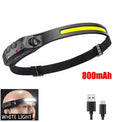 Rechargeable 230° Wide-Beam COB LED Headlamp w/ Motion Sensor (USB-C)